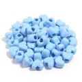 Perles en acrylique cœur bleu clair en vrac pour bracelets et bijoux faits à la main. - Cœur / 50 Pièces / Bleu