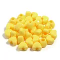 Perline in acrilico a cuore giallo per creare accessori fai-da-te e braccialetti artigianali. - Cuore / 50 Pezzi / Giallo
