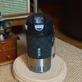 Tragbarer Edelstahl-Kaffeebecher mit schwarzer Hülle und Schlaufe fürs Auto. - Genähte Kaffeetasse (BW2093) / 430ml / Schwarz