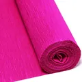 Rol de papel crespón rosa brillante para manualidades, creación de flores y envoltorios de regalos. - Ancho 50cm Largo 2.5m / Rosa rojo