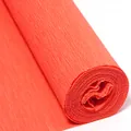 Rollo de papel crepé rojo para manualidades flores artesanales y envoltura de regalos. - Ancho 50cm Largo 2.5m / Rojo Anaranjado