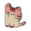 Cute cartoon cat enamel pin with cream and pink stripes alloy badge for clothing - Sitting Pink Spotted Cat (UVXZ333)