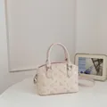 Cute cartoon printed shoulder bag for women, stylish PU leather handbag with adjustable strap. - No Pendant / Pink