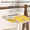 Non-slip plastic clothes hangers with orange anti-slip strips, seamless collar protection, 41x21cm. - 10 Pieces Pack / Open Style [Monsoon Orange]