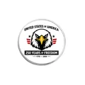 US 250. Jahrestag Gedenkmünze Adler Unabhängigkeitstag Metall Abzeichen Brosche Neu - 250 Jahre Freiheit Text (YP0809)