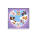 Badge en alliage illustration chat mignon avec cadre coeur et ciel bleu - Chats Donnant sur le Ciel Cœur (ZP0550)