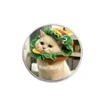 Badge rond représentant un chat blanc en costume de hamburger et texte You sure - Chat Burger You Sure (YP0572)