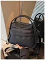 Bolso tote impermeable de tela oxford, gran capacidad bolso de hombro bandolera casual. - Negro