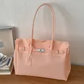 Nuova borsa tote jelly estiva da donna, borsa a spalla grande capacità, stile casual quotidiano. - Rosa