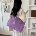 Borsa tote in gelatina viola, grande capacità borsa a spalla, elegante borsa da donna. - Viola