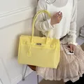 Borsa Shopper Jelly Gialla Grande Capacita borsa a mano da donna casual elegante - Giallo
