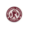 Funny circular enamel pin with 'Emotional Support Cryptid' and Bigfoot heart design. - Bigfoot Heart Pattern (YP0119)