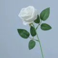 Rosa bianca artificiale stelo singolo fiore finto per decorazioni casa foto 50cm - Bianco
