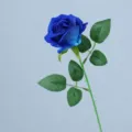Künstliche blaue Rosenblüte einzelner Stiel Samt künstliche Blumen Heimdekoration - Saphirblau