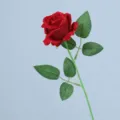 Künstliche einzelne Samt rote Rosenblüte für Heimdekoration Fotografie Requisiten - Hellrot