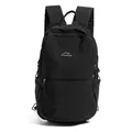 Professional black nylon outdoor backpack with mountain logo for hiking and cycling - Black