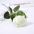 Finta rosa bianca in flanella artificiale come fiore singolo per festa matrimonio e regalo. - Rosa di San Valentino - bianco