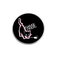 Broche de gato negro y raton estilo retro de esmalte con texto divertido para moda. - Estilo Redondo (YP3582)