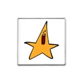 Broche de solapa de metal cuadrado de estrella amarilla gritando para chaquetas - 方形款式(ZP0451)