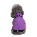 Close-up of purple quilted dog winter jacket with zipper closure and D-rings - S / Purple Diamond Quilted Zipper Padded Coat (DZ126) / Purple