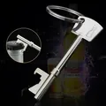 Creative silver key-shaped beer bottle opener keychain with multi-functional zinc alloy design - Creative Key Shaped Opener Keychain (X-792)