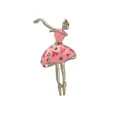 Cute rhinestone ballerina girl alloy brooch fashion elegant lapel pin jewelry accessory - Silver & Pink