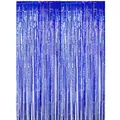Tenda a frange metalliche blu sfondo brillante per festa matrimonio compleanno decoro. - 1m Largo, 1m Alto / Blu