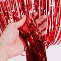 Tenda a frange metallizzate rosse, ghirlanda brillante per decorazione festa e nozze - 1m Largo, 3m Alto / Rosso