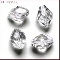 Cuentas de cristal transparentes biconicas facetadas perlas sueltas para fabricacion de joyas. - 01 Blanco