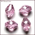 Abalorios cristal bicono rosa vidrio facetado fabricacion joyeria vista detallada. - 03 Rosa