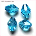 Cuentas de cristal bicono largas facetadas aguamarina cuentas sueltas para joyería DIY 10# - 10 Azul lago