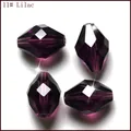 Primer plano de cuentas de cristal morado facetado, forma rombo detalle joya brillante. - 13x10MM 50 Pzas/Paquete / 11 Fucsia