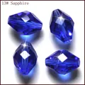 Detalle de cuentas de cristal azul facetado en rombo, componentes de joyería DIY de vidrio K9. - 9x6MM 50 Pzas/Paquete / 13 Azul zafiro