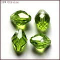 Cuentas sueltas de cristal K9 romboidales facetadas cuentas de vidrio verde para joyas - 17 Verde oliva
