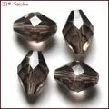Cuentas facetadas largas bicone de cristal K9 para joyeria DIY color gris humo. - 21 Gris ahumado