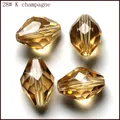Abalorios de cristal bicónicos champán para hacer joyería DIY, cuentas de cristal facetadas. - 28 Champaña dorado