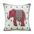 Housse de coussin brodée éléphant style thaïlandais du sud-est asiatique en coton décoratif. - Housse de Coussin 45x45cm Sans Garnissage / Éléphant rouge