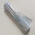 Silver holographic laser tinsel fringe bundle for festive Christmas party decorations - 43cm / Laser Silver
