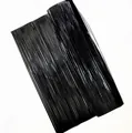 Shiny black laser PVC fringe tinsel grass for Christmas party and outdoor decorations - 43cm / Black