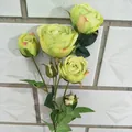 Künstliche 6-Gabel Multi-Head Rosen Blume gefälschte Blumenarrangement für Wohnzimmer Dekoration - Canvas-Stoff in Grün