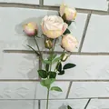 Künstliche Rosen Blumenstrauß 6 Gabeln mehrköpfig europäischer Stil Heimtextilien Dekoration. - Gerauter Stoff in Hellrosa