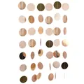 Rose gold circle paper garland for room decor, hanging party backdrop ceiling decoration. - Mirror Glitter Round Champagne Gold / 4 Meters