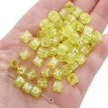 Yellow transparent acrylic alphabet cube beads for personalized DIY jewelry making - English Alphabet Style (BSD355) / 100 Pieces/Pack (6x6mm) / Yellow and White