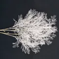 Artificial white rime grass branches fake pine for wedding background party decor. - White