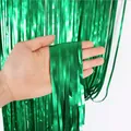 Tenda con frange in lamelle opache verdi per sfondo festa compleanno matrimonio 3m - 1x3 m verde opaco