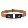 Elastic stretch invisible belt for jeans, comfortable adjustable daily waist strap - Apricot Yellow