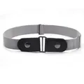 Elastic invisible belt for jeans, buckle-free design, comfortable stretch waist strap for daily wear. - Gray