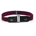 Elastic invisible belt for jeans, stretchy no-buckle lazy belt, simple versatile waist accessory. - Burgundy