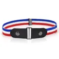 Blue white red stripe elastic invisible belt buckle free stretch belt for jeans casual wear - Red, White and Blue Stripes