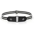 Black and white striped elastic buckleless invisible belt for jeans, versatile daily wear. - Black & White Stripes